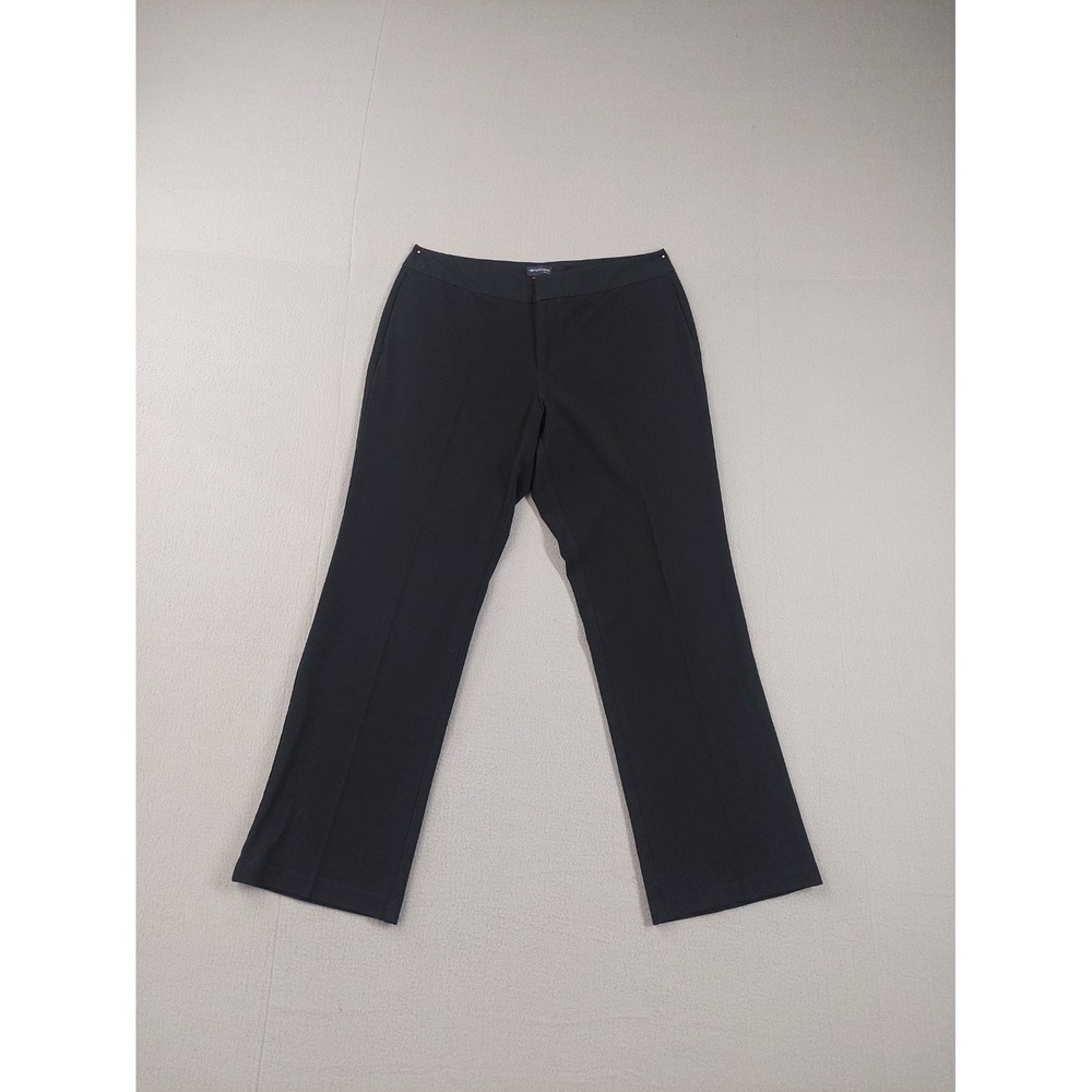 Dockers Women Dress Pants M Black  Zip Hook & Eyes High Rise Stretch Logo Career